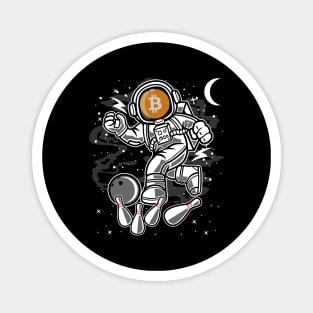 Astronaut Bowling Bitcoin BTC Coin To The Moon Crypto Token Cryptocurrency Blockchain Wallet Birthday Gift For Men Women Kids Magnet